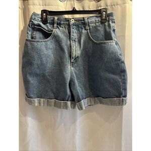 Vintage Y2K L.A. Blues High Waisted Denim Cuffed Shorts Size 16 Mom Y2K Boho